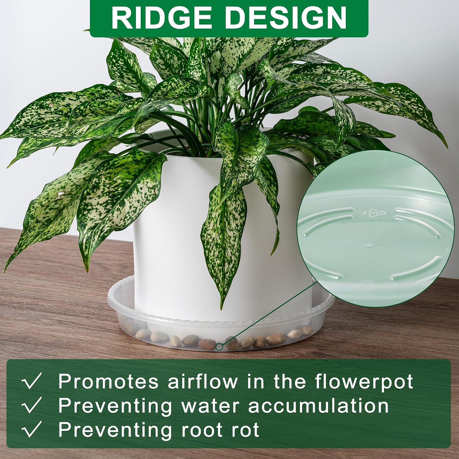 Hoewina Plant Saucer - 18 Pack (6in/8in/10in) Plastic Plant Trays for Pots