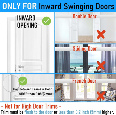 5Pack Door Reinforcement Lock Home Security, Childproof Safety