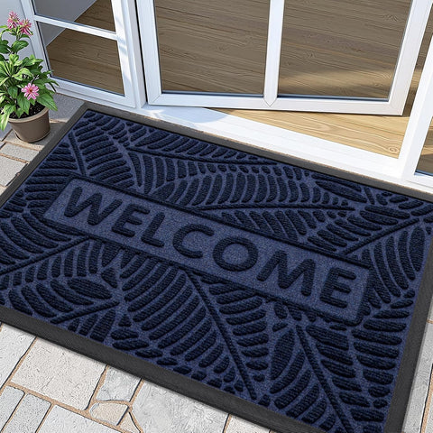 Smiry Welcome Front Door Mat for Outdoor Indoor 47x32, All-Season Doormat