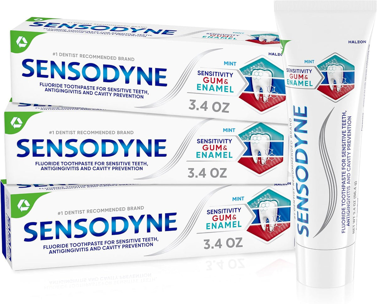Sensodyne Sensitivity Gum and Enamel Toothpaste, 3.4 Ounces x 3