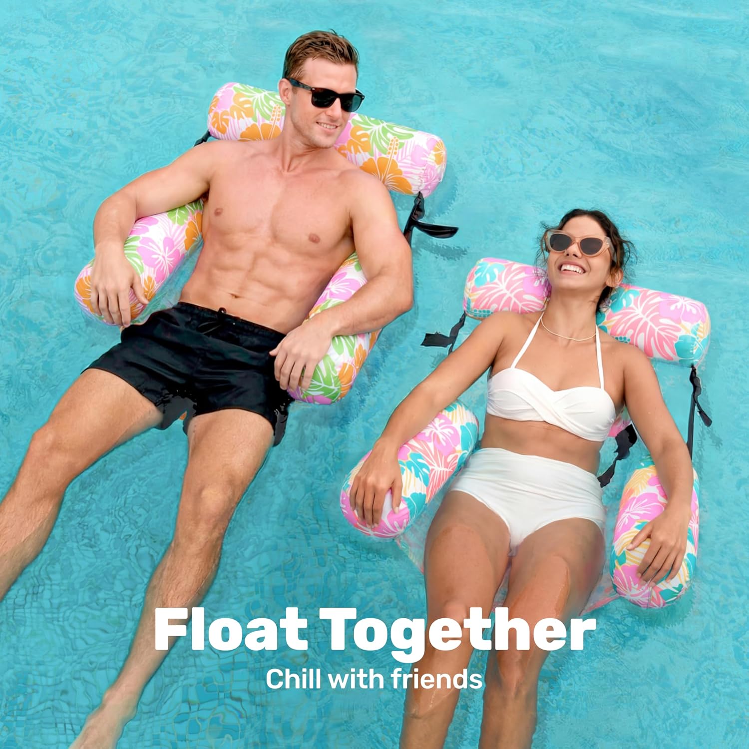 SLOOSH Inflatable Pool Floats Adult,2 Packs Floating Lounge Chairs,Blow up Pool Noodles for Adult Heavy Duty,Floating Chair for Party Summer Water Beach Lake Fun