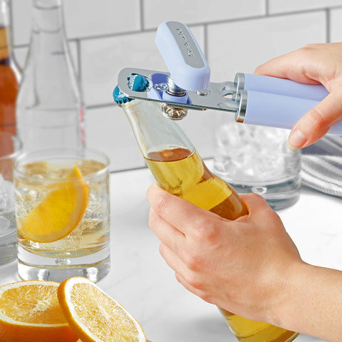 KitchenAid Classic Multifunction Can Opener and Bottle Opener Easy to Use, Razor Sharp Stainless Steel Cutting Wheel, Soft Ergonomic Handles, Lavendar Cream