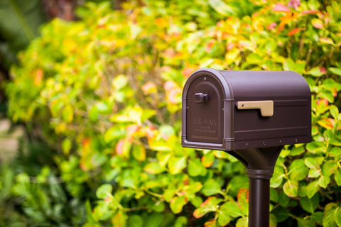 Architectural Mailboxes Roxbury Mailbox with Post, Rubbed Bronze, Large