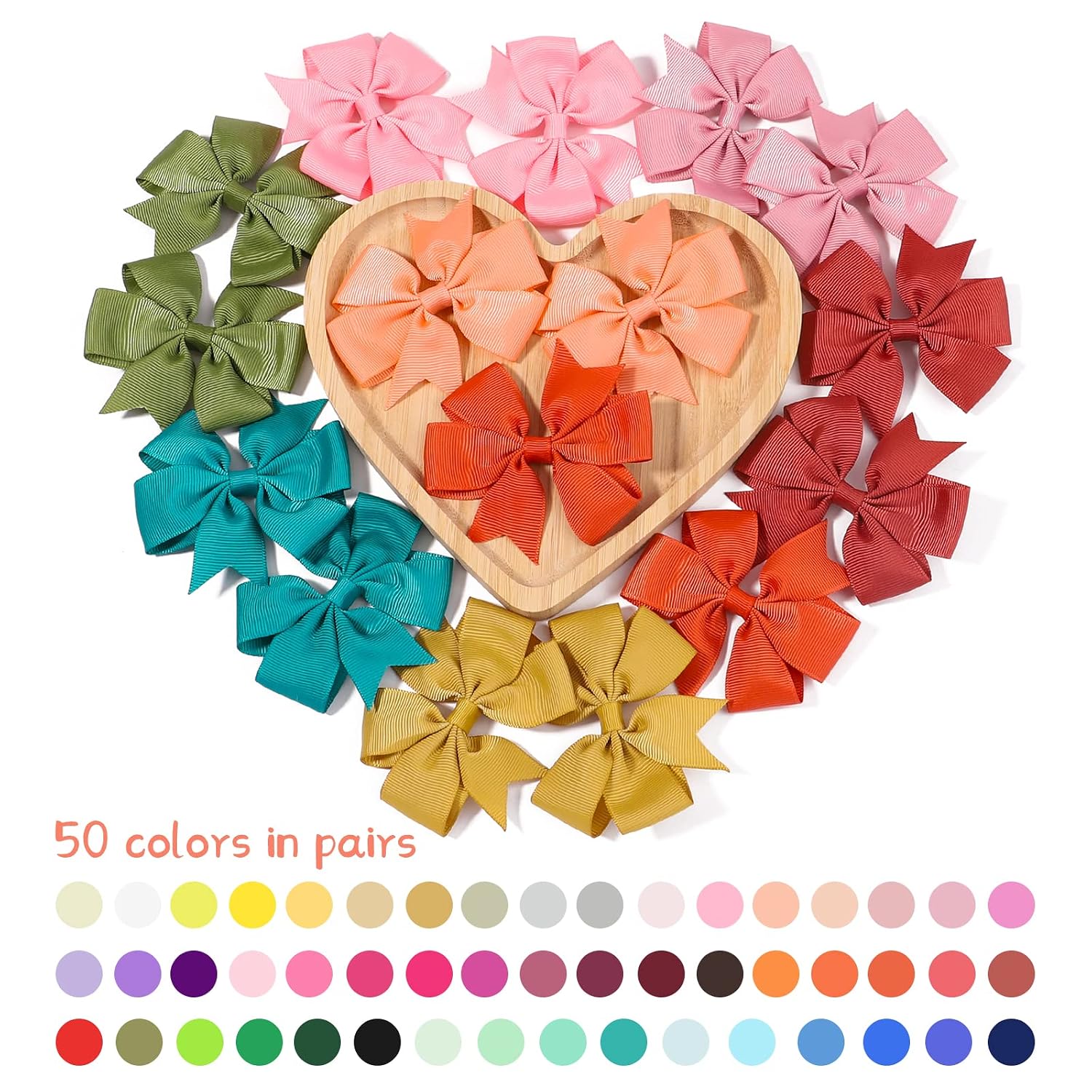 Choicbaby 100PCS 3 Inch Hair Bows for Girls Toddler Hair Accessories