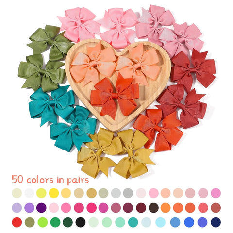 Choicbaby 100PCS 3 Inch Hair Bows for Girls Toddler Hair Accessories