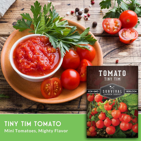 Tiny Tim Tomato Seeds - Survival Garden Seeds (3 Pack)