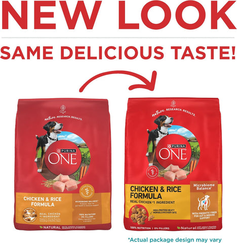 Purina ONE Chicken & Rice Formula Dry Dog Food, 8 lb Bag