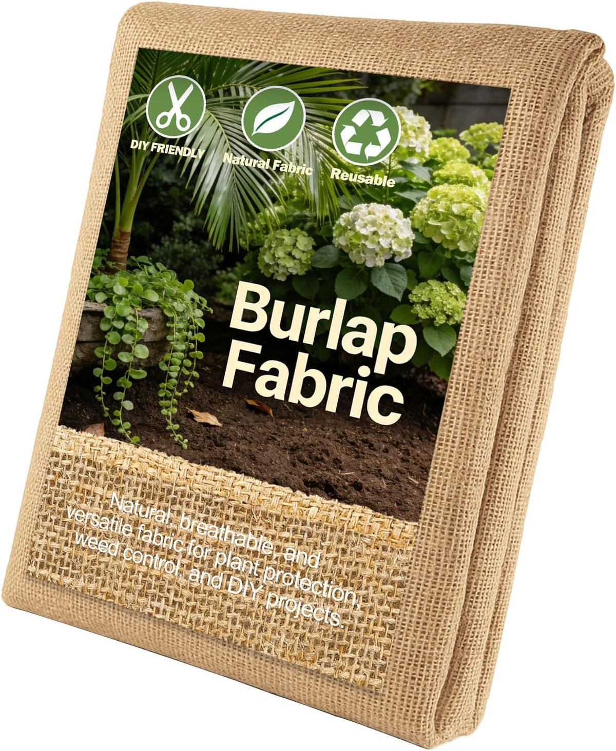 40" x 7 ft Burlap Fabric Roll, Multipurpose Natural Jute Burlap for DIY Crafts, Rustic Home Decor, Gardening Burlap Cloth, Tree Wrap & Weed Barrier Fabric