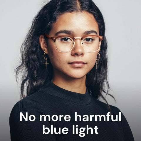 racico Blue Light Glasses for Men Computer - Gaming Blocking Anti Eyestrain UV Clear Lens Vintage Half Frame Fake Eyeglasses