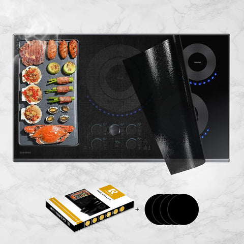 KitchenRaku Translucent Induction Cooktop Protector Mat, 20.8 x 24 in