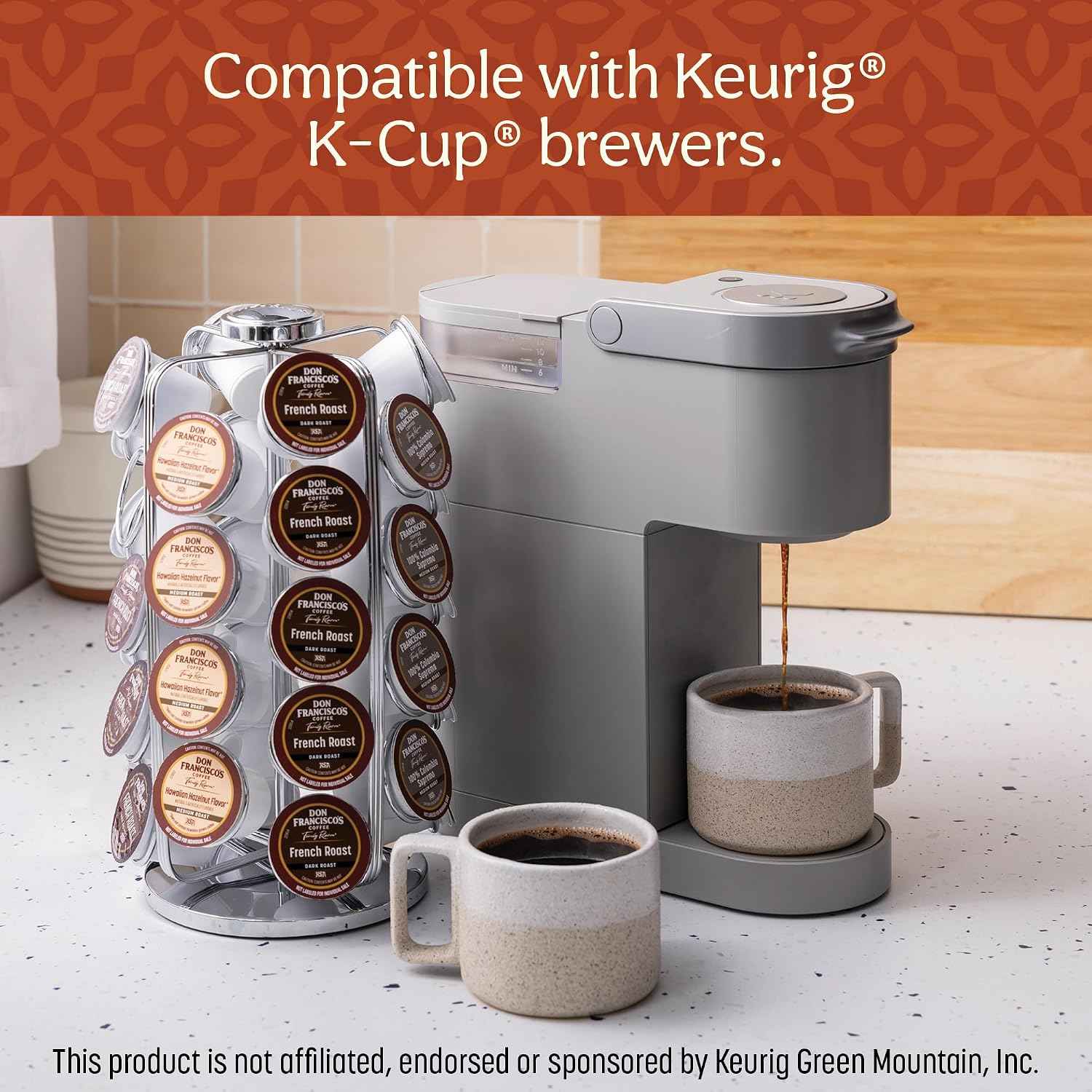 Don Francisco's Hawaiian Hazelnut Coffee Pods, Medium Roast, 55ct | Compatible with Keurig Coffee Pod Brewers, 100% Arabica Coffee, Convenient Single Serve Brewing, Fresh Brew in Every Cup
