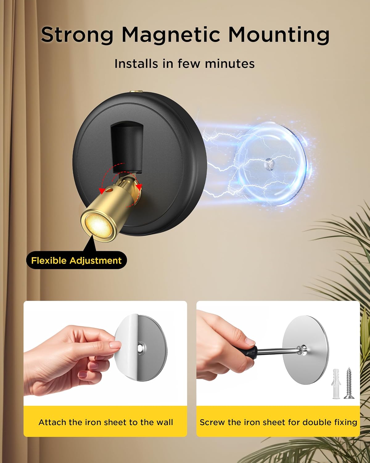 Rechargeable Battery LED Spotlight Indoor: Wireless Mini Art Accent Spot Lights with Timer Remote - Small Dimmable Uplight for Plants Display Painting Dartboard Artwork Portrait Closet