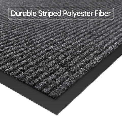Front Door Mat, 3' x 4' Heavy Duty Indoor Outdoor Door Mat for Entryway, Commercial Door Mats Entrance, Low Profile Welcome Mats Non-Slip, Durable Rubber Backing Entry Mat for Patio, Home