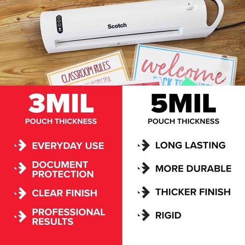 Scotch Thermal Laminating Pouches, 200 Count, Clear, 3 mil. | Ideal Office or School Supplies, Fits Letter Sized Paper (8.9 in. × 11.4 in.)