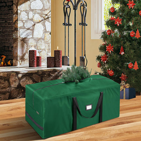 BALEINE 7.5 ft Christmas Tree Storage Bag, Heavy Duty 900D Oxford Fabric with Reinforced Handles and Dual Zippers Wide Opening, Extra Large Storage Container for Trees and Decorations (Green)