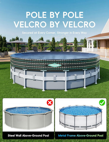 POOLHACKER 21FT Round Pool Cover, Pool Covers for Above Ground Pools, Winter Pool Cover, Above Ground Pool Cover, Tear-Resistant & Dustproof（Black）