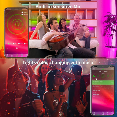 KSIPZE Led Lights for Bedroom 50ft Led Strip Lights with Remote App Control