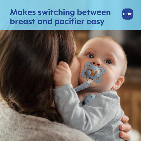 MAM Original Baby Pacifier 0-6 Mths, Skin Soft Silicone Nipple, 4 Pack