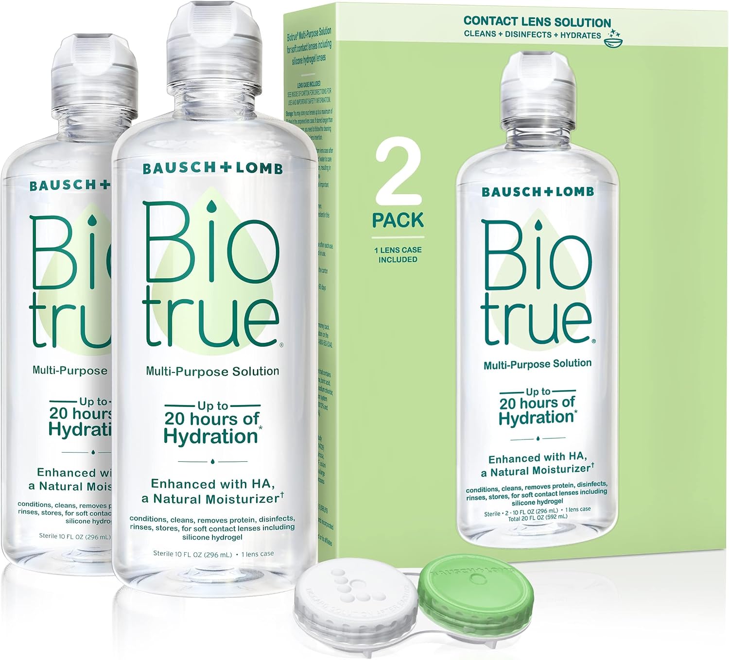 Biotrue Multi-Purpose Contact Lens Solution with Case, 10 Fl oz 2-Pack