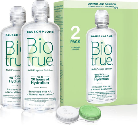 Biotrue Multi-Purpose Contact Lens Solution with Case, 10 Fl oz 2-Pack