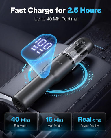 Car Vacuum 4-in-1 Small Handheld Vacuum w/ 20000Pa Suction, Cordless Hand Held Vacuum Rechargeable w/ Power Display, Portable Cordless Mini Car Vacuum with Led Light for Car Home Office Desk Keyboard