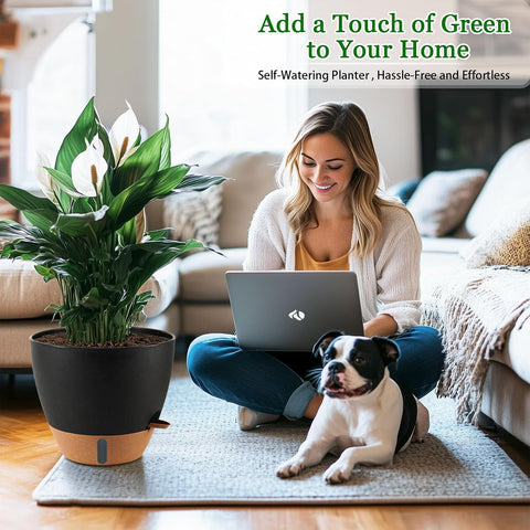 8/10/12 Inch Self Watering Pots for Indoor Outdoor Plants