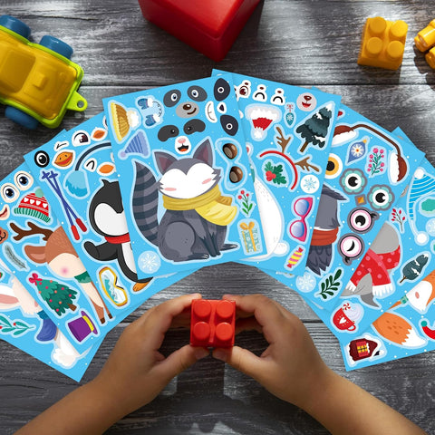 Winter Stickers for Kids Toddlers, Make Your Own Winter Animal Stickers