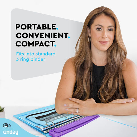 3 Hole Punch Purple, Portable Hole Puncher for 3 Ring Binder, 3 Sheets Capacity, Removable Chip Tray, 10” Ruler for School, Office, Also Available in Pink, Blue, Green, Red, Grey, 1 Pc-by Enday