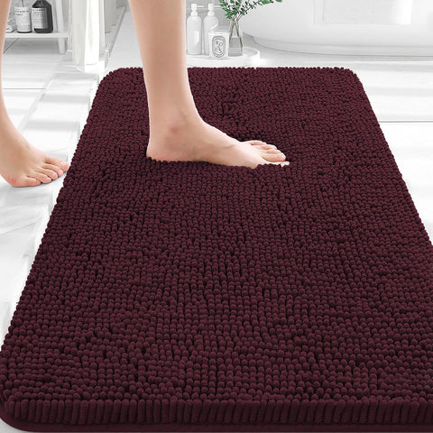 OLANLY Bathroom Rugs 35x24, Extra Soft Absorbent Chenille Bath Rugs