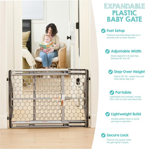 Regalo Safety 28"-42" Extra Wide Baby Gate, Bottom of Stairs & Doorways