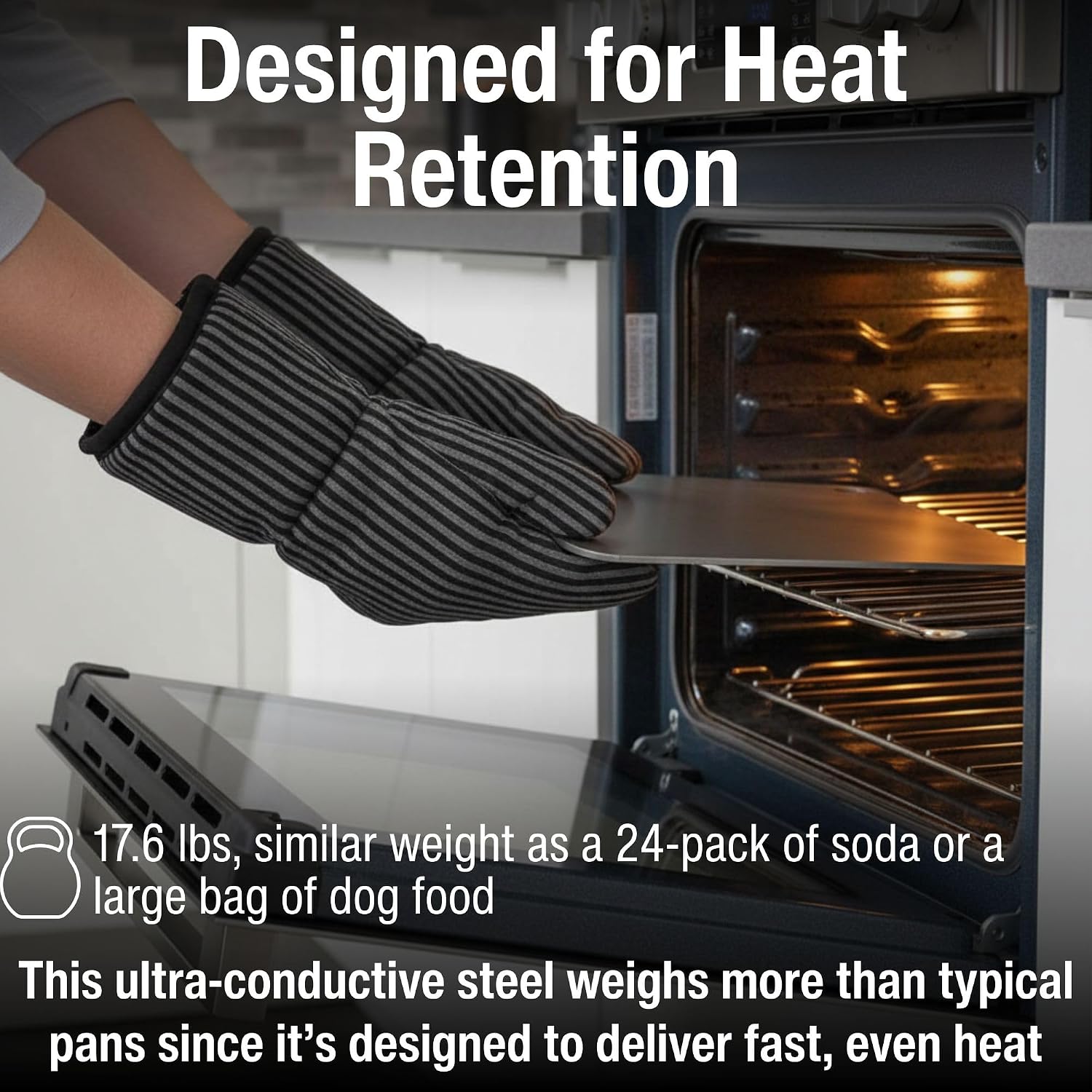 ThermiChef 16" x 16" Pizza Steel - 1/4" Steel, 17.6 lbs