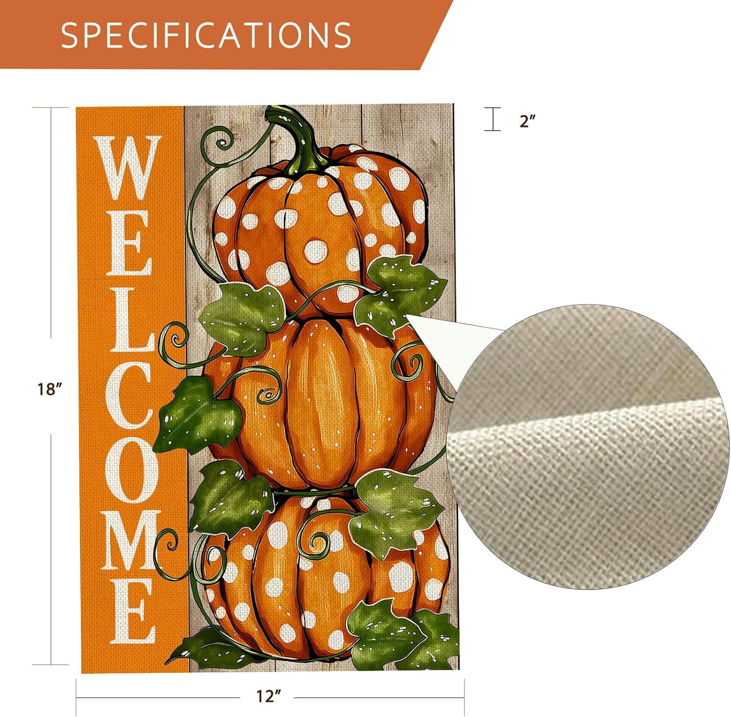 Fall Decorations Garden Flag 12x18 Inch for Outside Double Sided Weather & Fade Resistant Pumpkin Welcome Yard Flags Thanksgiving Outdoor Home Fall Decor