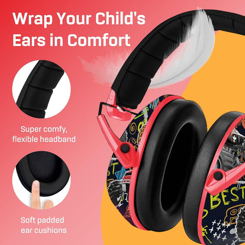 Kids Noise Canceling Headphones - 33 dB (2K Hz) - Ear Protection Earmuffs