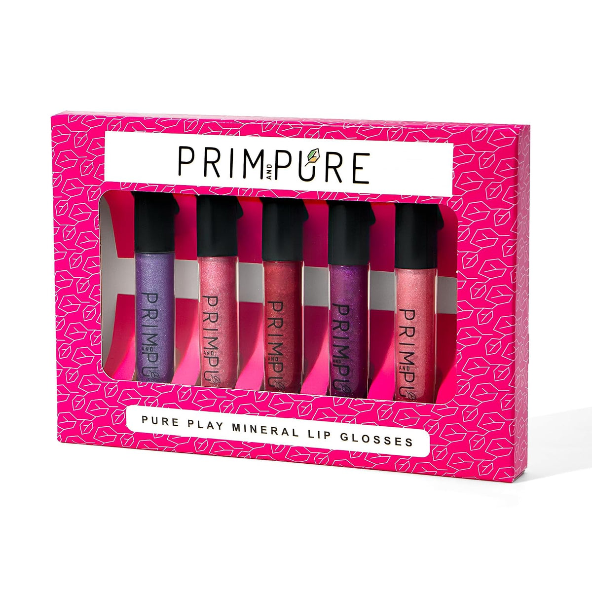 Prim and Pure Mineral Play Lip Gloss Set (Pack of 5) - 100% Natural, Organic, Non-toxic Kids Lip Gloss Made in the USA