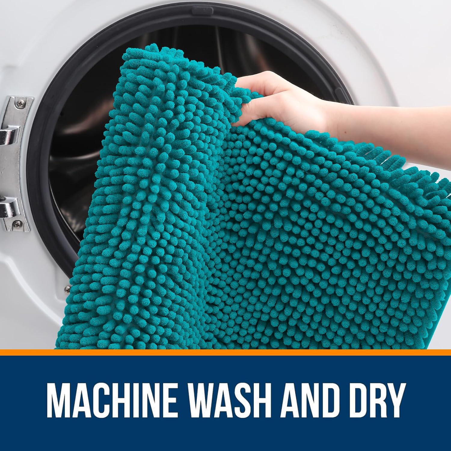 OLANLY Bathroom Rugs 34x21, Extra Soft Absorbent Chenille Bath Rugs