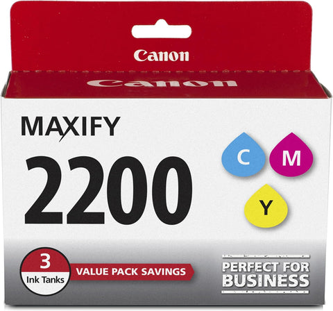 Canon PGI-2200 Genuine Three Color Multi Pack, Compatible with IB4120, MB5120, MB5420, IB4020, MB5020, and MB5320 (Optional) Printers