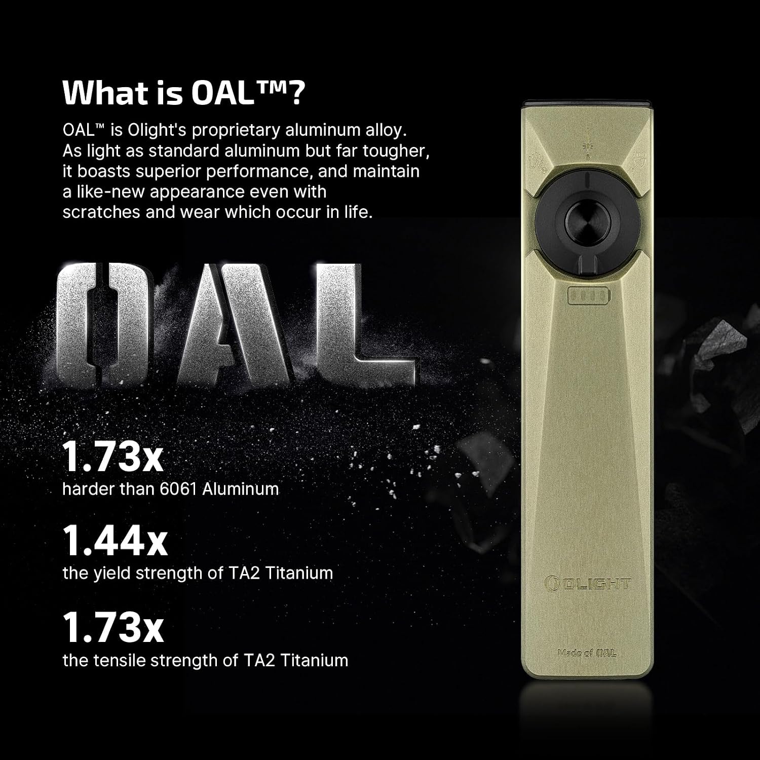 OLIGHT Arkfeld Ultra EDC Flat Flashlight Rechargeable, OAL, Olive-Green CW