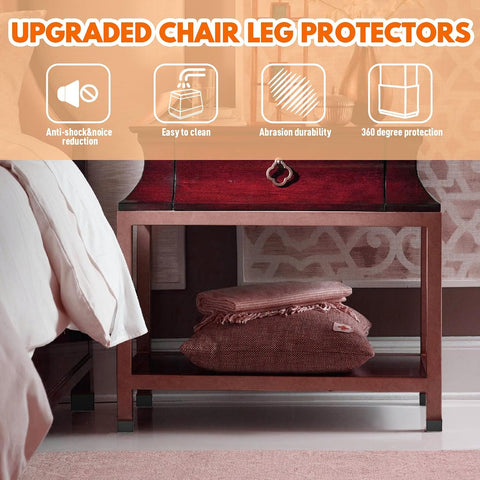 Rectangle Chair Leg Protectors for Hardwood Floors.(Black, 0.75 x 1.25)
