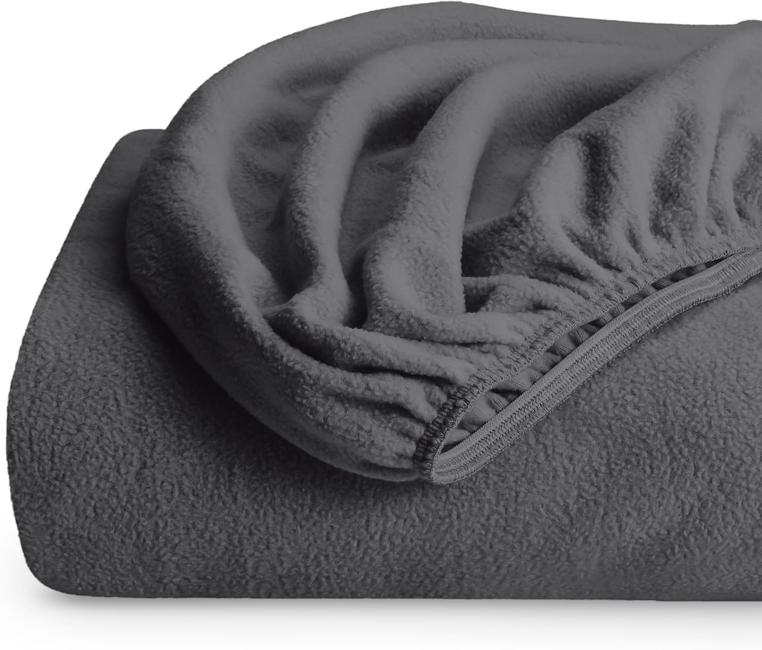 Bare Home Super Soft Fleece Fitted Sheet (King, Grey)