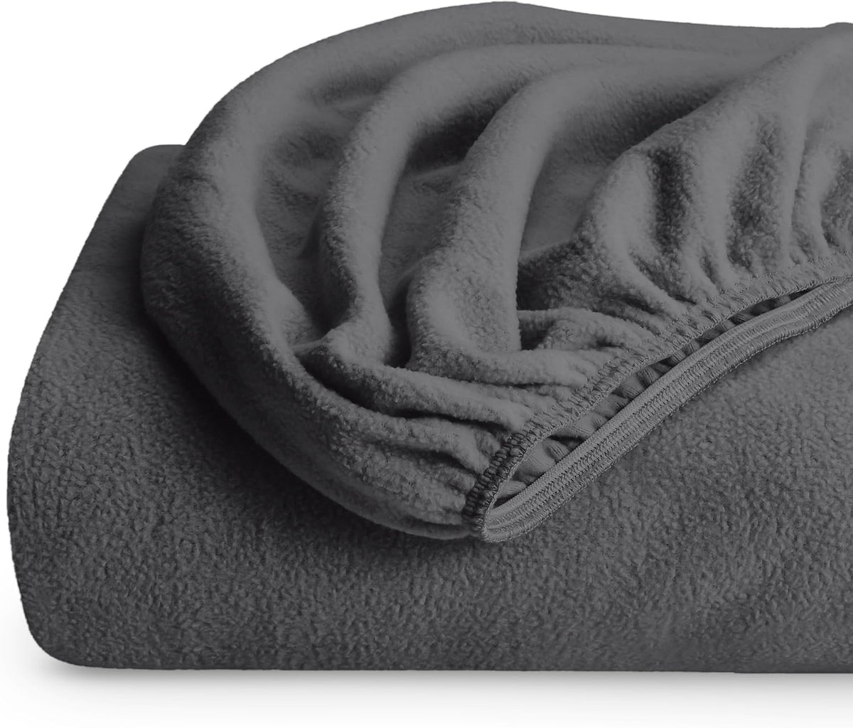 Bare Home Super Soft Fleece Fitted Sheet (King, Grey)