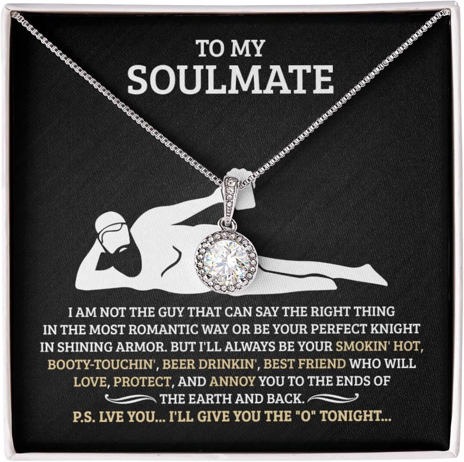 Birthday Gifts for Wife from Husband | Soulmate Necklace with Heartfelt Message Card & Box | Anniversary, Birthday, Christmas or Valentine’s Day Gift for Girlfriend, Fiancée