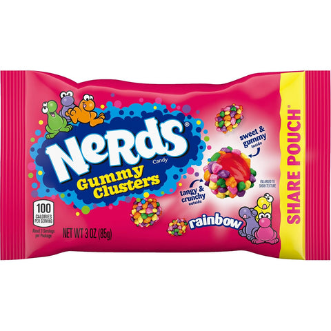 Nerds Gummy Clusters Candy, Rainbow, Springtime Easter Candy, 3 Ounce Pouches (Pack of 24)
