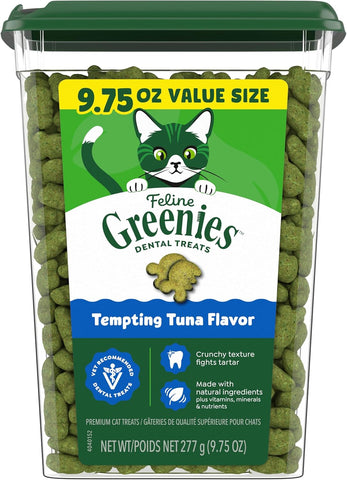 Greenies Feline Natural Dental Cat Treats, Tempting Tuna Flavor, 9.75 oz