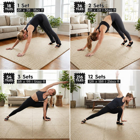 18 Pcs EVA Foam Floor Tiles, Puzzle Exercise Mat Set for Gym