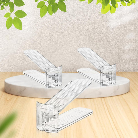 FENRUNXU Shoe Slots Organizer for Closet,30 Pack Shoe Stacker Shoes Rack Organizer for Closet Space Saver Storage Shoe Holder Organization(Transparent)