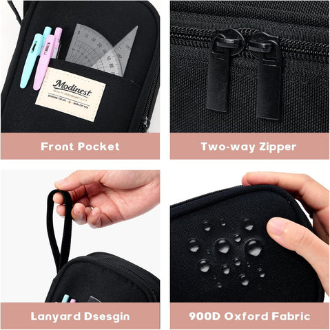 Pencil Case Pouch, Large Capacity Pen Bag Organizer, Cute Aesthetic Pencil Box for Girls Boys Kids, Back to School Supplies, Teacher Supplies Classroom Essentials, Black
