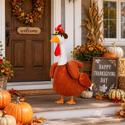 Thanksgiving Porch Goose Outfit Turkey Costume for 23" Goose, Yard Decor