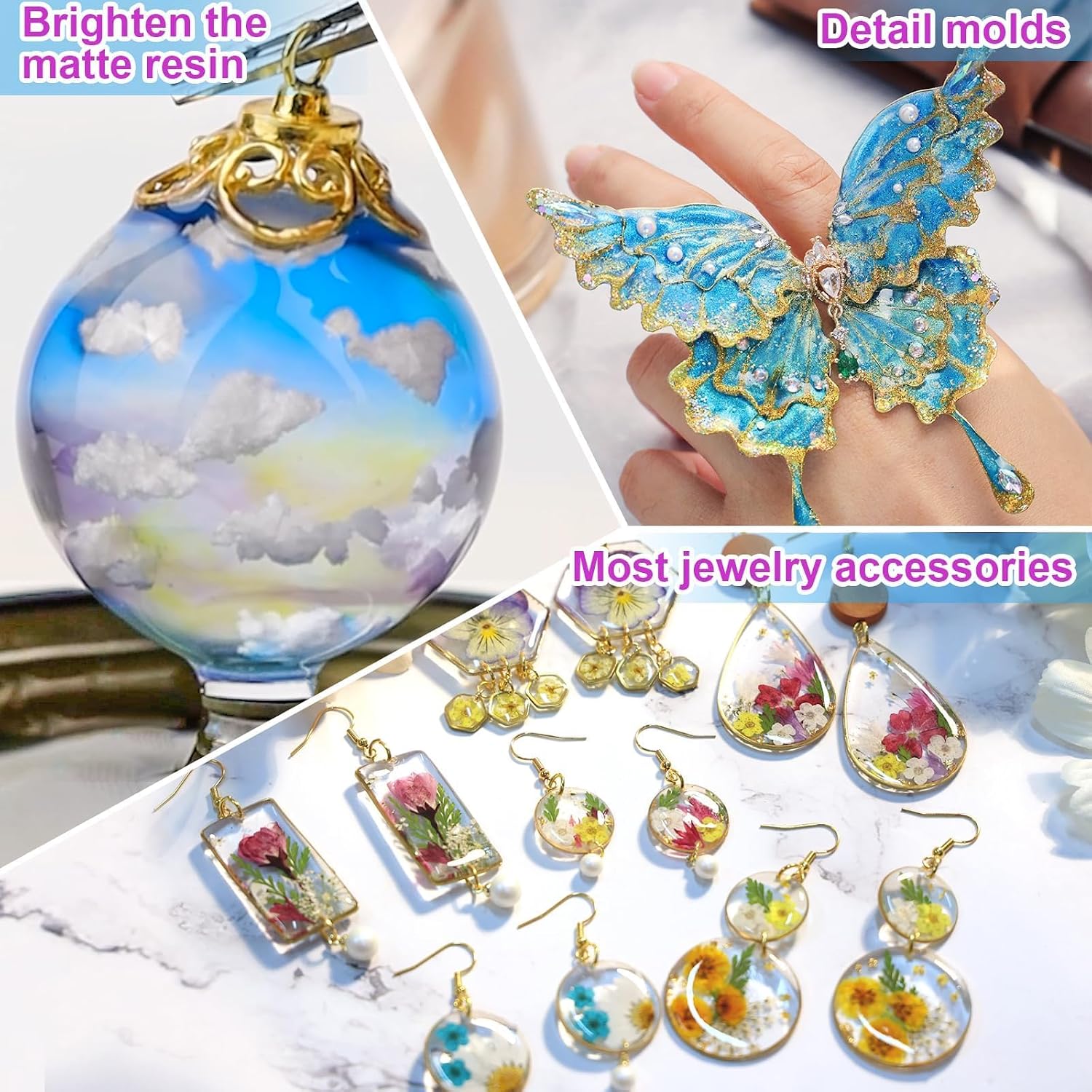 LET'S RESIN UV Resin, 300g Hard Resin Kit for Craft, Casting, Silicone Mold