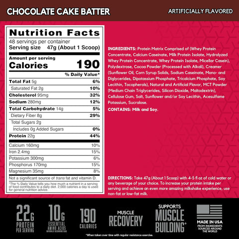 BSN SYNTHA-6 Premium Protein Powder, 8g Fiber, Whey Isolate, 48 Servings
