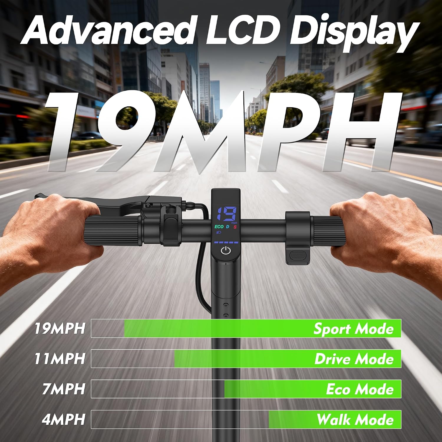 VOLPAM Electric Scooter, 350W/500W Motor, 21/28/40 Miles Long Range, 19 MPH Max Speed, 8.5" Solid Tire, Lightweight EScooter with Dual Brakes & Lights, APP